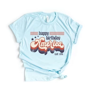 Футболка в стиле ретро с коротким рукавом Happy Birthday America
