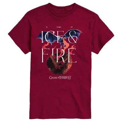 Мужская футболка с коротким рукавом Fire And Ice Got и графическим рисунком garnet