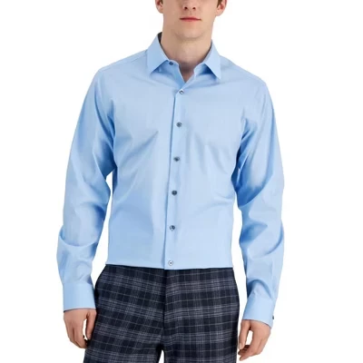 Мужская рубашка Alfani Slim Fit с защитой от пятен, голубая