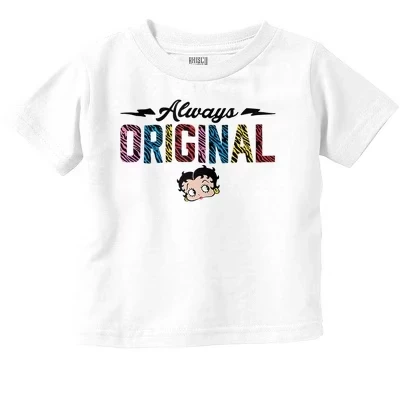 Betty Boop Всегда оригинальная милая футболка для маленьких девочек лицензионного белого цвета