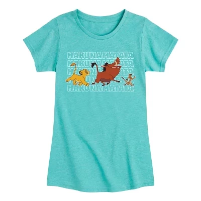 Приталенная футболка с коротким рукавом и графическим рисунком Hakuna Matata с надписью Outlined Words бирюзового цвета