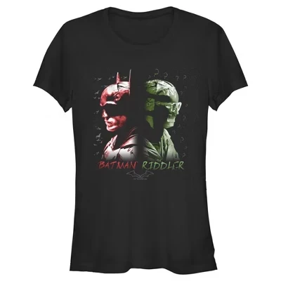 Женская футболка DC Comics The Batman с Бэтменом и Загадочником, черная