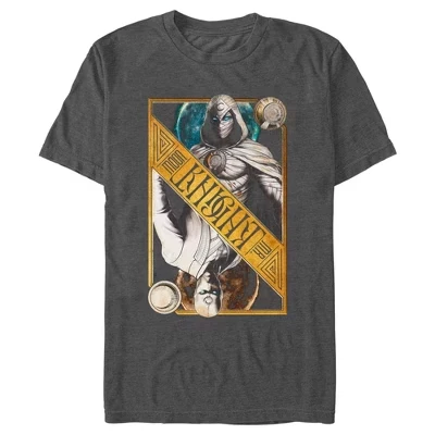 Мужская футболка Marvel Moon Knight Split Playing Card, темно-серый меланж