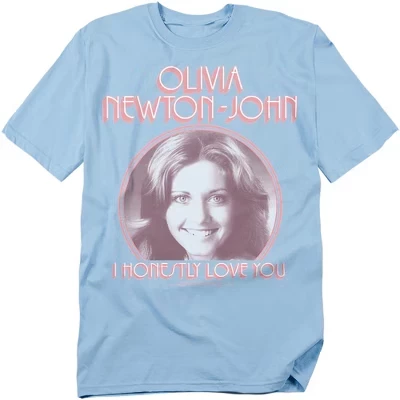 Мужская футболка Olivia Newtonjohn I Honestly Love You светло-голубого цвета