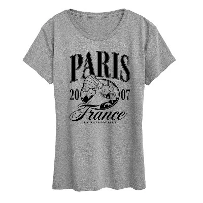Женская футболка с коротким рукавом и графическим рисунком Paris Collegiate, серая