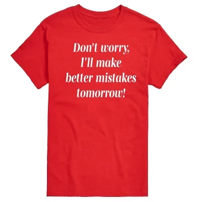 Мужская футболка с коротким рукавом и рисунком Better Mistakes Tomorrow красного цвета.