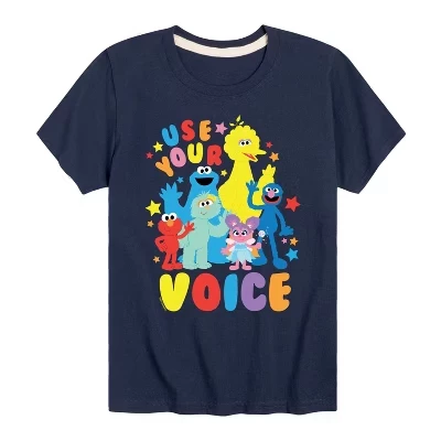 Детская футболка Sesame Street Use Your Voice, синяя
