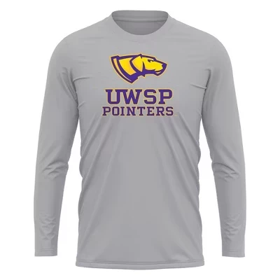 Мужской лонгслив NCAA Stevens Point спортивный, серый меланж