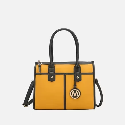 Livia Women's Satchel Bag Vegan Leather by Mia K mustard - olive