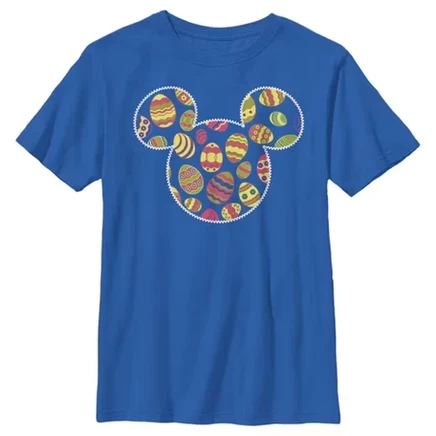 Футболка с пасхальными яйцами и мышиными ушками от Mickey & Friends для мальчика королевского синего цвета