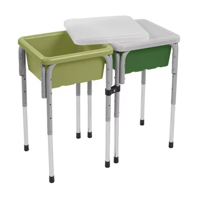 Игровой стол ecr4kids песочно-водный 2 станции, зеленый