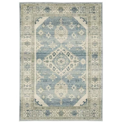 Домашний коврик Bryant Bordered Medallion Синий/серый -