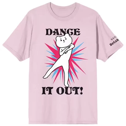 Женская футболка Betakkuma Dance It Out с круглым вырезом и коротким рукавом Cradle Pink