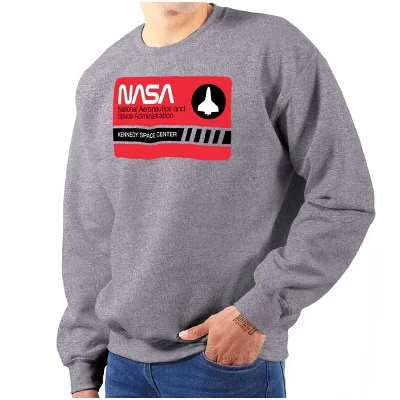 Толстовка с логотипом Космического центра Кеннеди NASA Worm для мужчин или женщин лицензированного белого цвета
