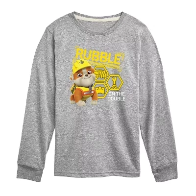 Футболка с длинным рукавом и рисунком Rubble & Crew для мальчиков - Paw Patrol - athletic heather