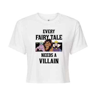 Женская укороченная футболка Disney Villains, белая