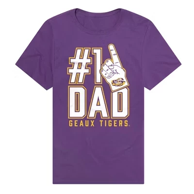 Мужская футболка Louisiana State University Tigers 1 Dad фиолетового цвета