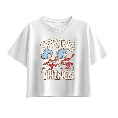 Футболка для девочек Dr. Seuss Spring Things, белая