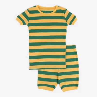 Короткая полосатая пижама из двух частей хлопка Leveret Kids
