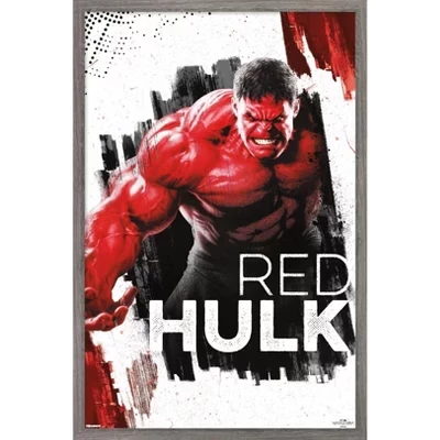 Marvel Капитан Америка: О дивный Новый мир - Настенный плакат в рамке с изображением Красного Халка печатает barnwood