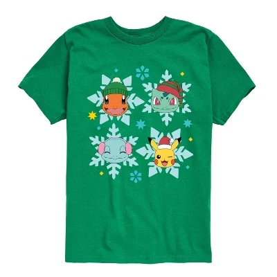Футболка для мальчиков Pokemon Poké Flakes, зеленая