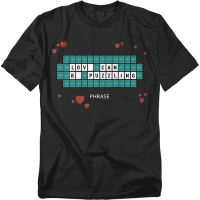 Men's Wheel Of Fortune Love Can Be Puzzling T-Shirt black