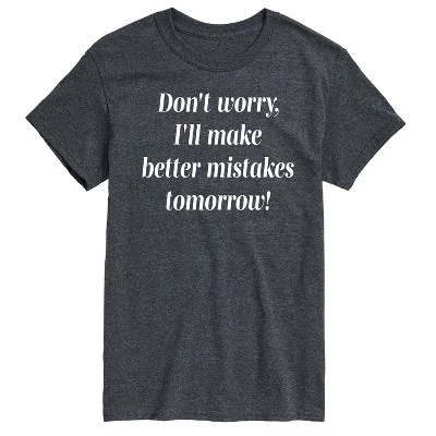 Мужская футболка с коротким рукавом Better Mistakes Tomorrow с графическим рисунком heather charcoal