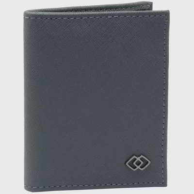 Мужской кожаный кошелек Alpine Swiss Double Diamond, серый