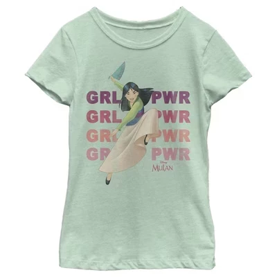 Футболка Girl's Girl Power Pose мятного цвета