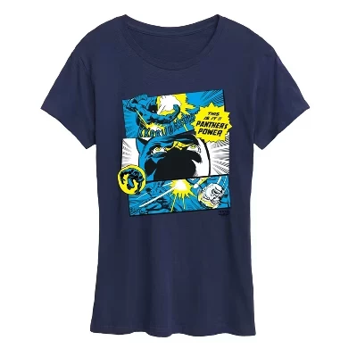 Women's -  - Black Panther Comic Panels Short Sleeve Graphic T-Shirt blue