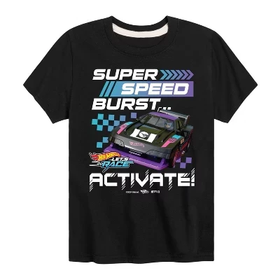 Let's Race Super Speed Burst Активирует графическую футболку с коротким рукавом черного цвета