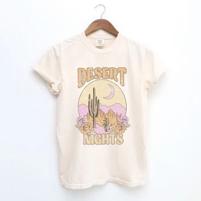 Женская футболка с коротким рукавом в стиле гранж Desert Nights, окрашенная в белый цвет