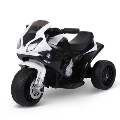 Детский мотоцикл BMW с лицензией 6V, Детский мотоцикл с фарой, музыка, 3-колесный электрический мотоцикл для детей, Подарок для мальчиков и девочек, черный