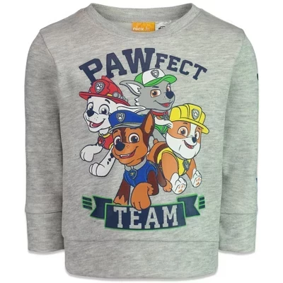 Флисовая толстовка Paw Patrol Rubble Marshall Chase от маленького ребенка до большого ребенка серого цвета