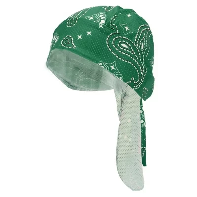 Cycling Hat Sweat Wicking Breathable Hard Hat Liner Polyester Fabric 27x34cm 1 Pc green