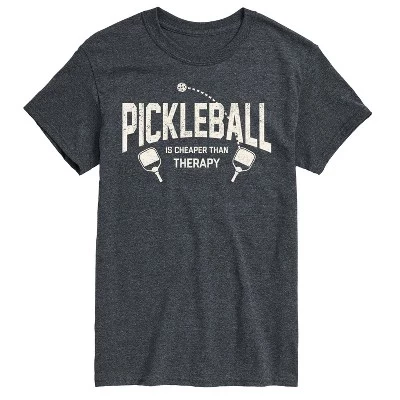 Мужская футболка Pickleball дешевле, чем Therapy с коротким рукавом и графическим рисунком heather charcoal
