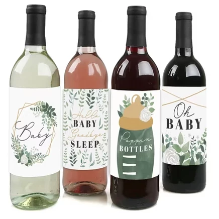 Наклейки Big Dot Of Happiness Boho Botanical Baby, 4 шт