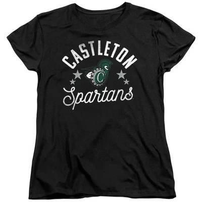 Женская футболка Castleton University Spartans черного цвета