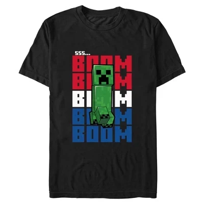 Мужская красно-белая футболка Boom черного цвета