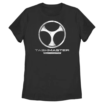 Женская : Футболка с логотипом Thunderbolts Taskmaster черного цвета