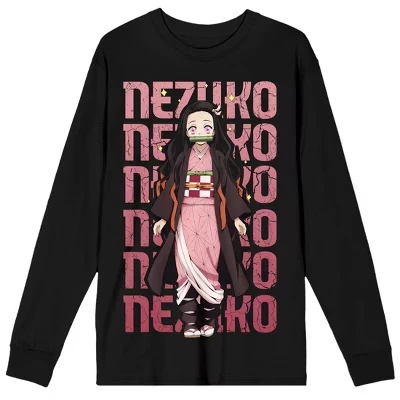 Черная толстовка с круглым вырезом для взрослых Nezuko Character для взрослых черный