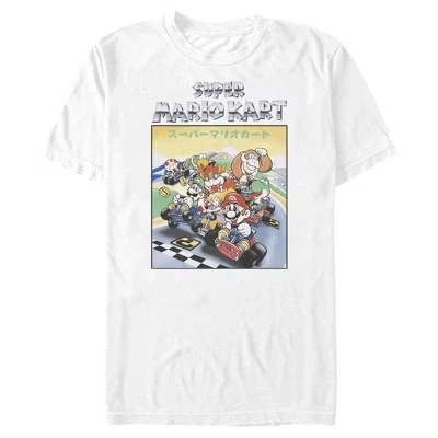 Мужская футболка Nintendo Mario Kart Retro Racers, белая