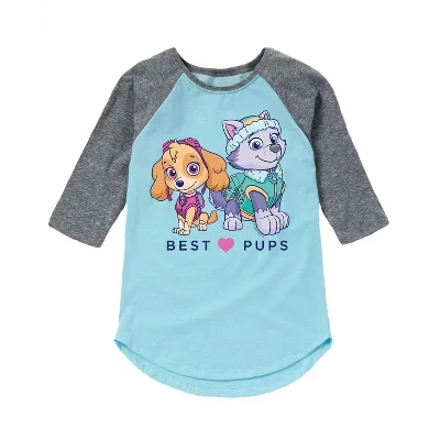 Футболка для девочек Paw Patrol «Щенки», голубая