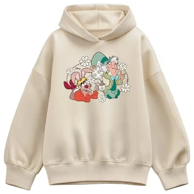 Women's -  - Hatter and Hare Daisy Oversized Fleece Hoodie Sweatshirt cream