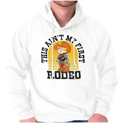Винтажный комикс Aint My First Rodeo Hoodie Толстовка с капюшоном Женская мужская лицензионная белая