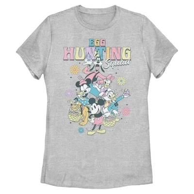 Женская футболка Mickey Mouse «Охота за яйцами», серая