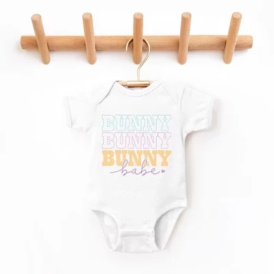Детское боди с надписью Bunny Babe Cursive белого цвета