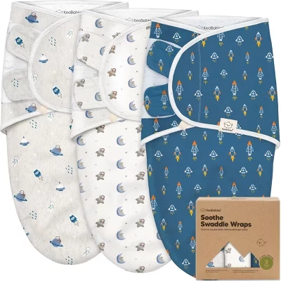 Пеленки-коконы KeaBabies Soothe, 3 шт., Космо