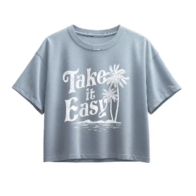 Футболка для девочек Instant Message Take it Easy Trees, джинсово-синяя