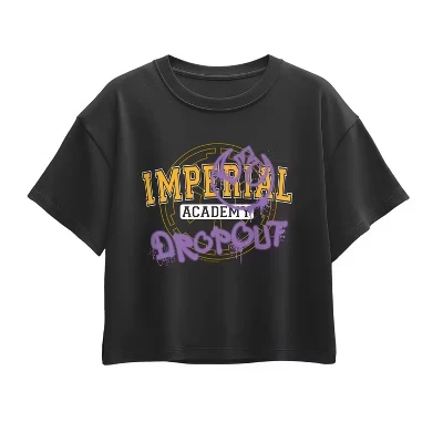 Imperial Academy Dropout Short Sleeve Boxy Graphic T-Shirt black